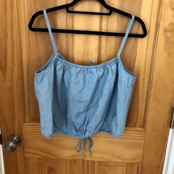 Madewell Chambray Bubble Crop Top - Picture 10 of 11